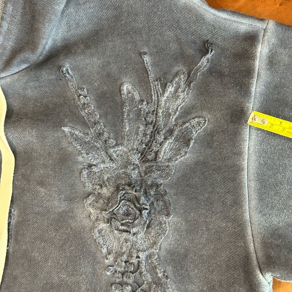 POL—Women's Blue Hoodie with Embroidered Details - Picture 4 of 7